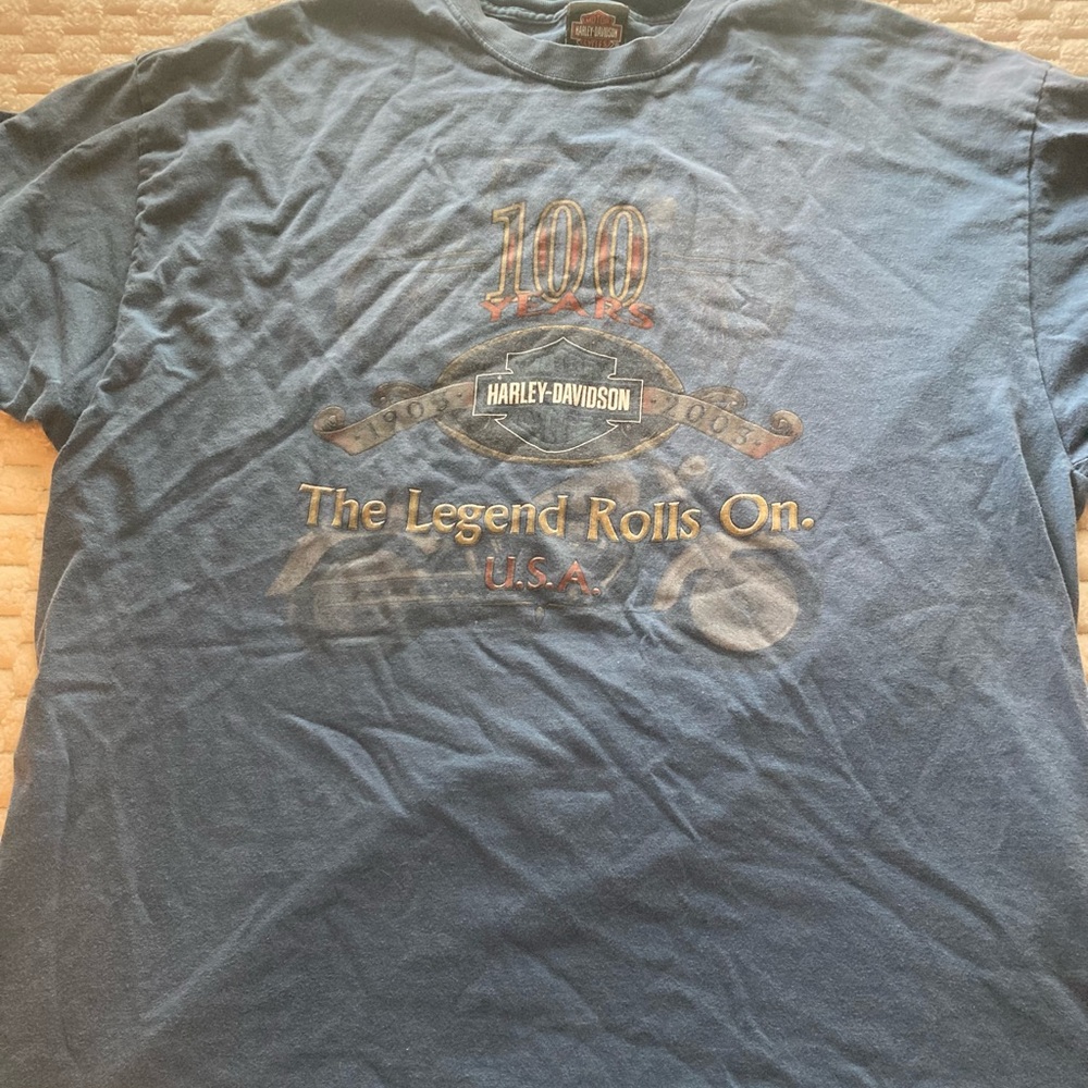 Harley-Davidson Blue 'The Legend Rolls On' Tee